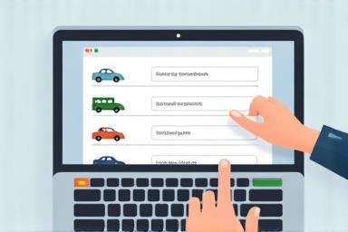 Illustration of entering vehicle license plate on a secure online form
