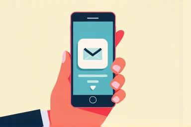 Illustration of receiving an email confirmation for the digital vignette on a smartphone